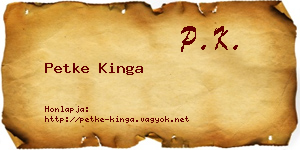 Petke Kinga névjegykártya